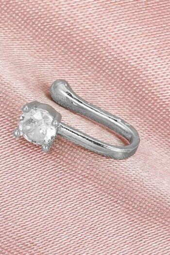 Silver rhinestone nose cuff